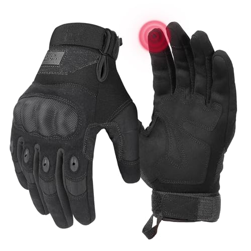 KEMIMOTO Men's Hard-Shell Touchscreen Motorcycle Gloves
