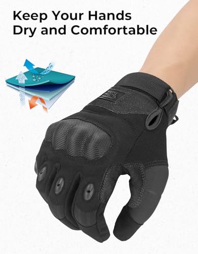 KEMIMOTO Men's Hard-Shell Touchscreen Motorcycle Gloves