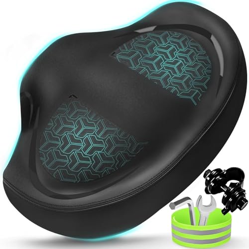 Oversized Noseless Padded Bike Saddle for Men and Women
