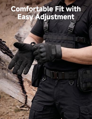 KEMIMOTO Men's Hard-Shell Touchscreen Motorcycle Gloves