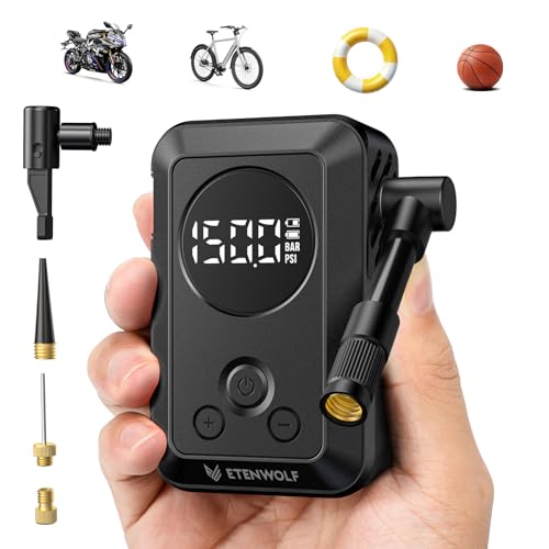 ETENWOLF S0 Mini Electric Bike Pump with Pressure Gauge