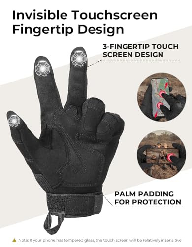 KEMIMOTO Men's Hard-Shell Touchscreen Motorcycle Gloves