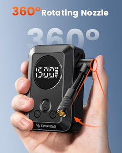 ETENWOLF S0 Mini Electric Bike Pump with Pressure Gauge