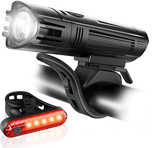 Ascher Ultra Bright USB Rechargeable Front and Rear Bike Light Set