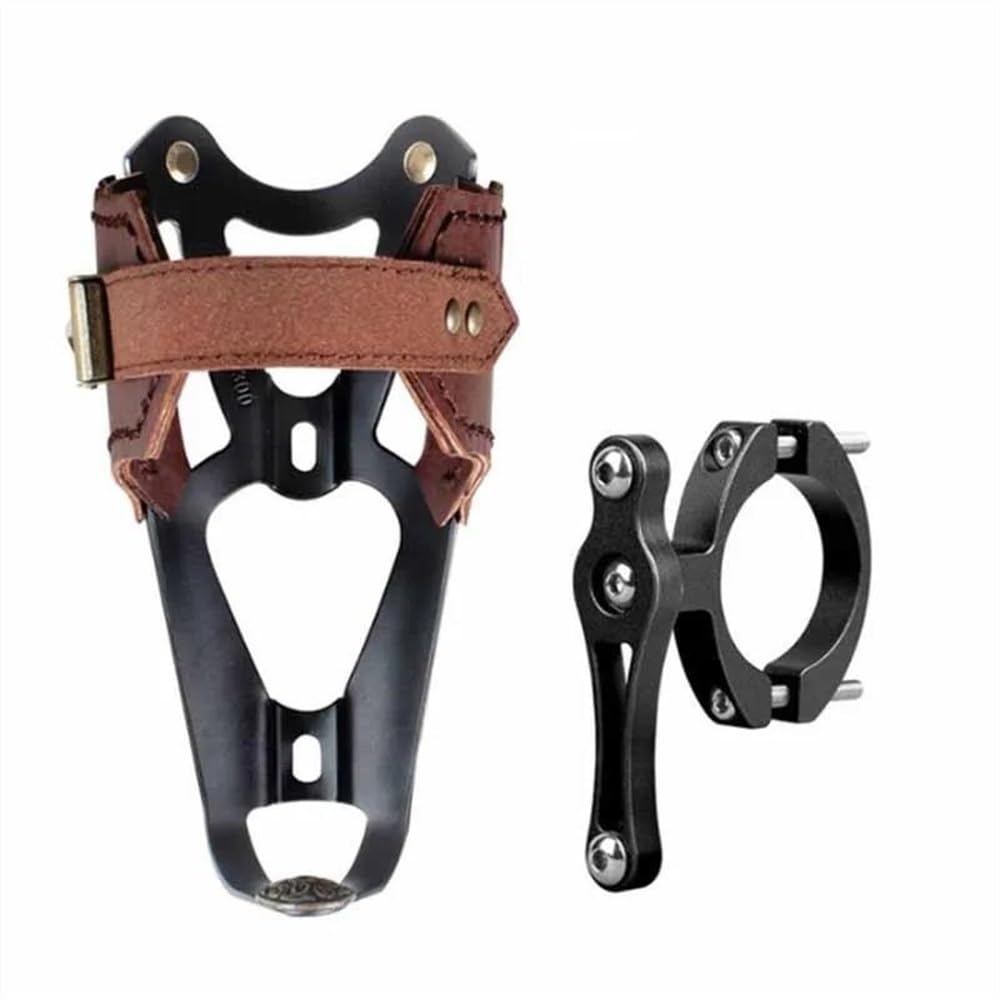 QUNMDYM Universal Retro Leather Bicycle Water Bottle Holder