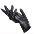 QOPCBCGN Women's Thin Leather Winter Motorcycle Riding Gloves