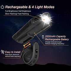 Ascher Ultra Bright USB Rechargeable Front and Rear Bike Light Set