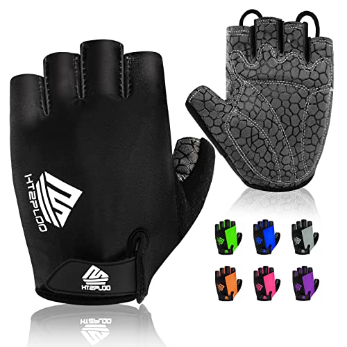 HTZPLOO Lightweight Half-Finger Padded Cycling Gloves