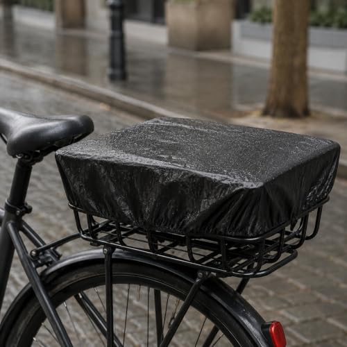 Gralara High-Carbon Steel Rear Bike Basket with Waterproof Cover