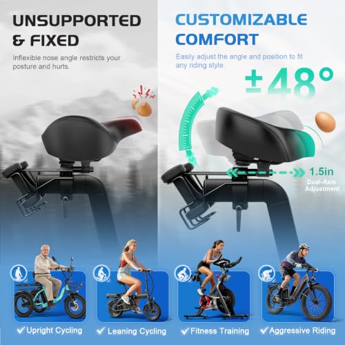 Oversized Noseless Padded Bike Saddle for Men and Women