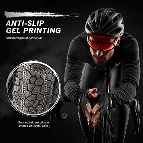HTZPLOO Lightweight Half-Finger Padded Cycling Gloves