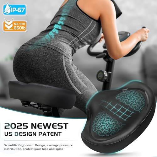 Oversized Noseless Padded Bike Saddle for Men and Women