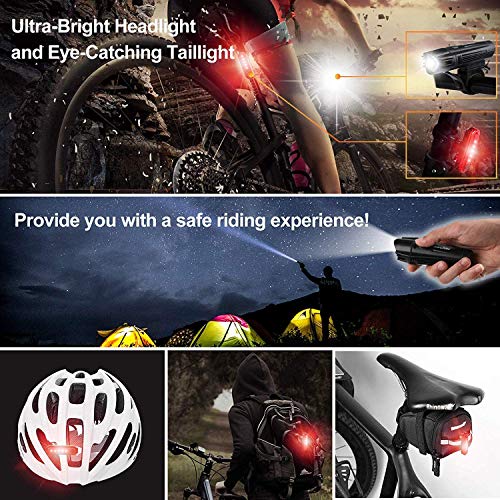 Ascher Ultra Bright USB Rechargeable Front and Rear Bike Light Set