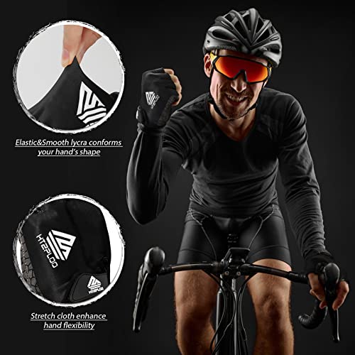 HTZPLOO Lightweight Half-Finger Padded Cycling Gloves