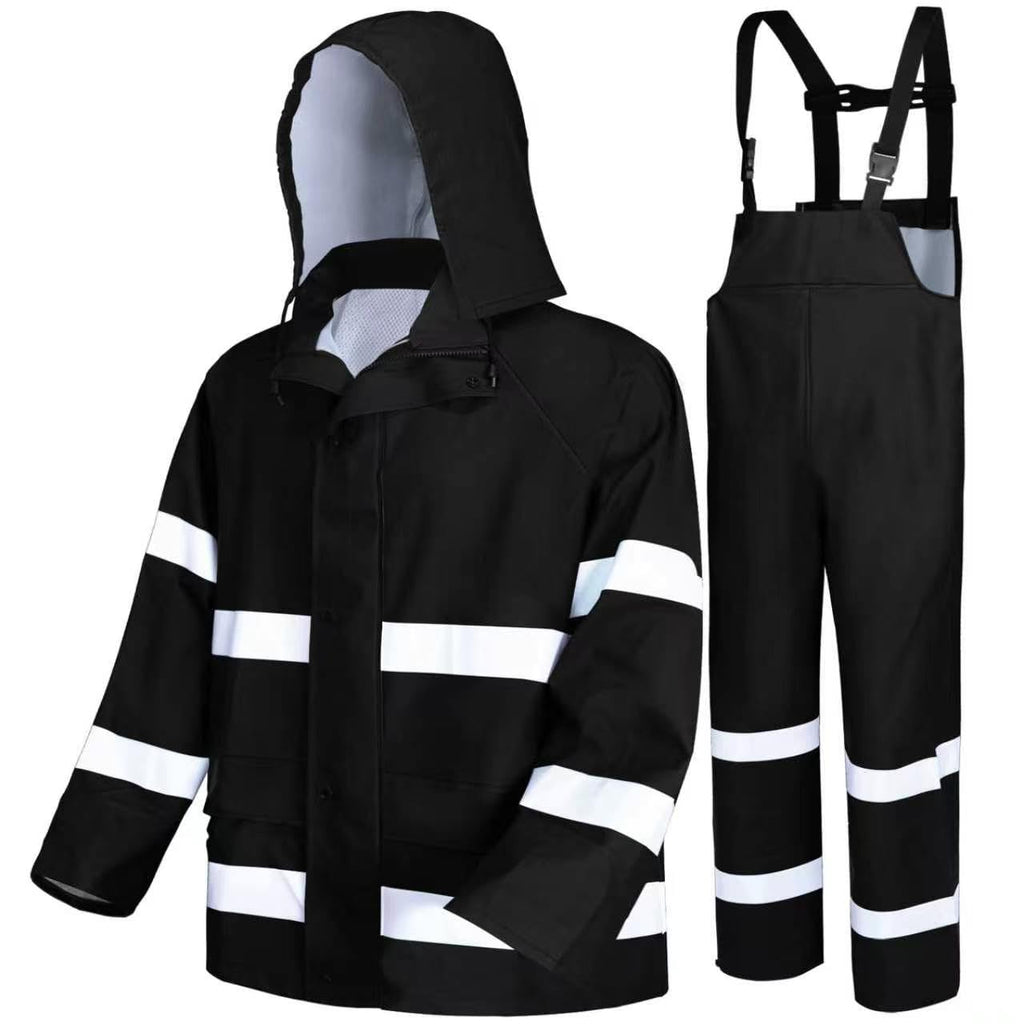 Niruoxn Waterproof Reflective Rain Suit with Bib Pants