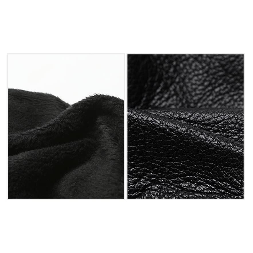 DUYHBAWRS Men's Warm Touchscreen Leather Cycling Gloves