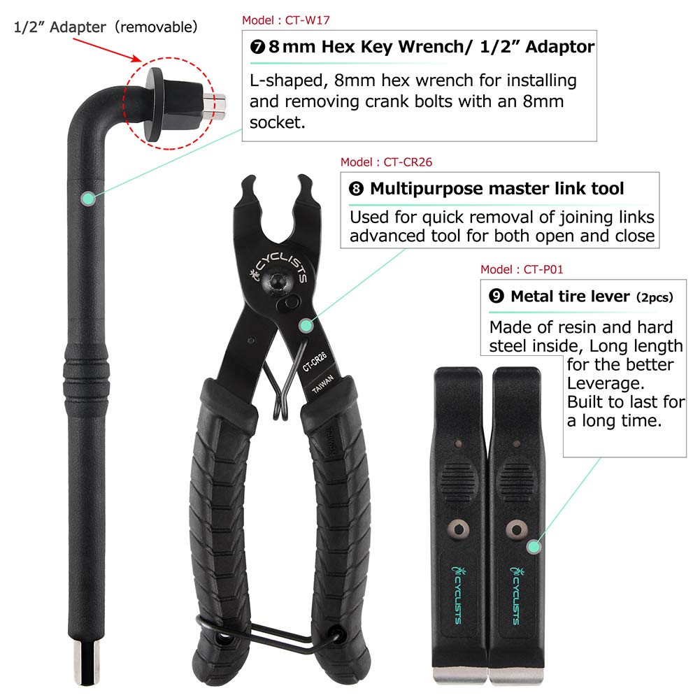 23-Piece Bicycle Repair and Maintenance Tool Kit with Case