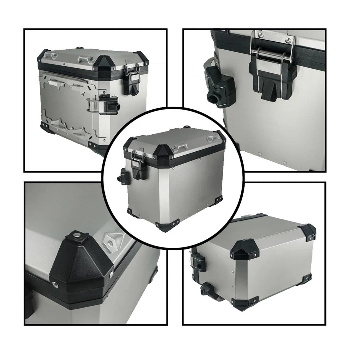 Kioxiuin Aluminum Motorcycle Rear Trunk Storage Top Case