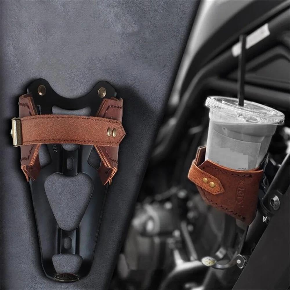 QUNMDYM Universal Retro Leather Bicycle Water Bottle Holder