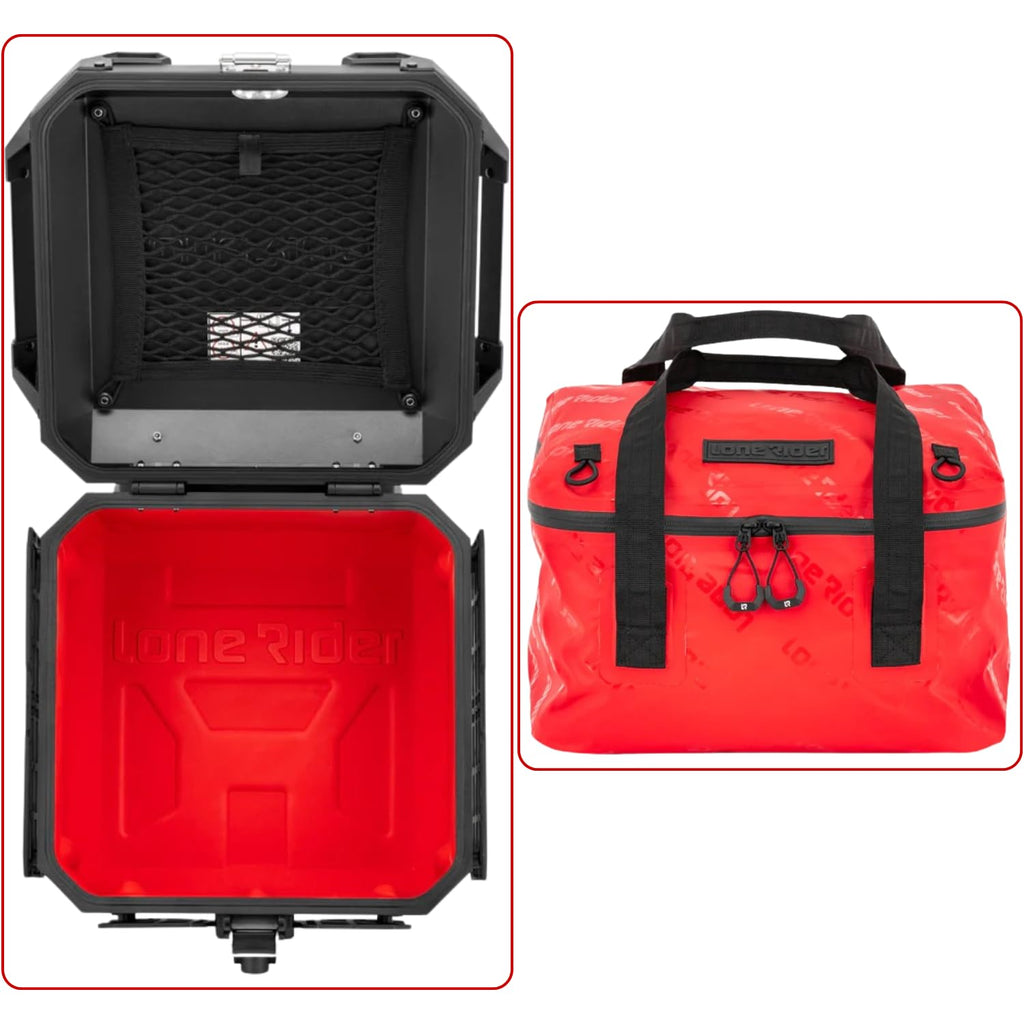 Lone Rider Motorcycle Pannier Set with 42L Top Case