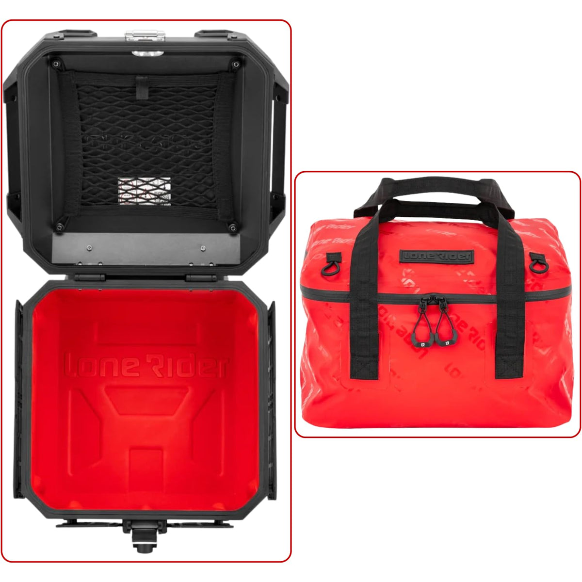 Lone Rider Motorcycle Pannier Set with 42L Top Case