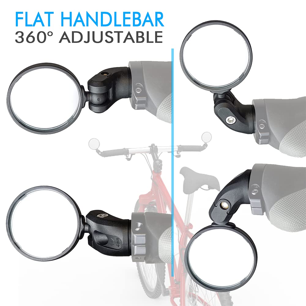 BriskMore HD Convex Glass Handlebar End Bike Rearview Mirror
