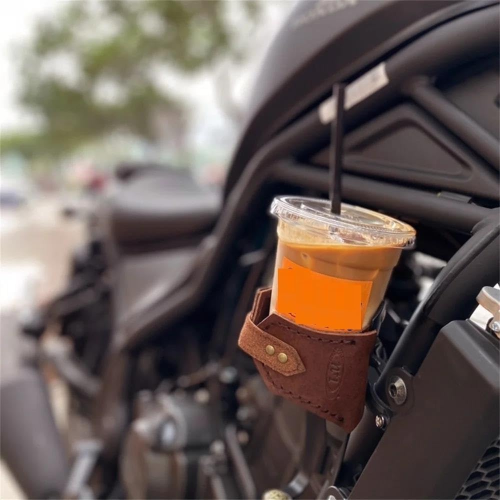 QUNMDYM Universal Retro Leather Bicycle Water Bottle Holder