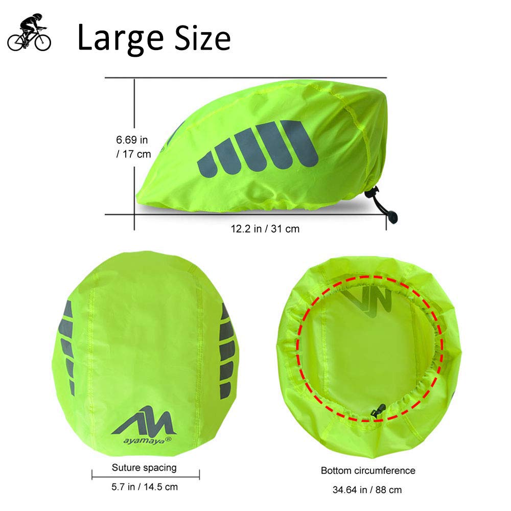 AYAMAYA Waterproof Bike Helmet Rain Cover with Reflective Strip