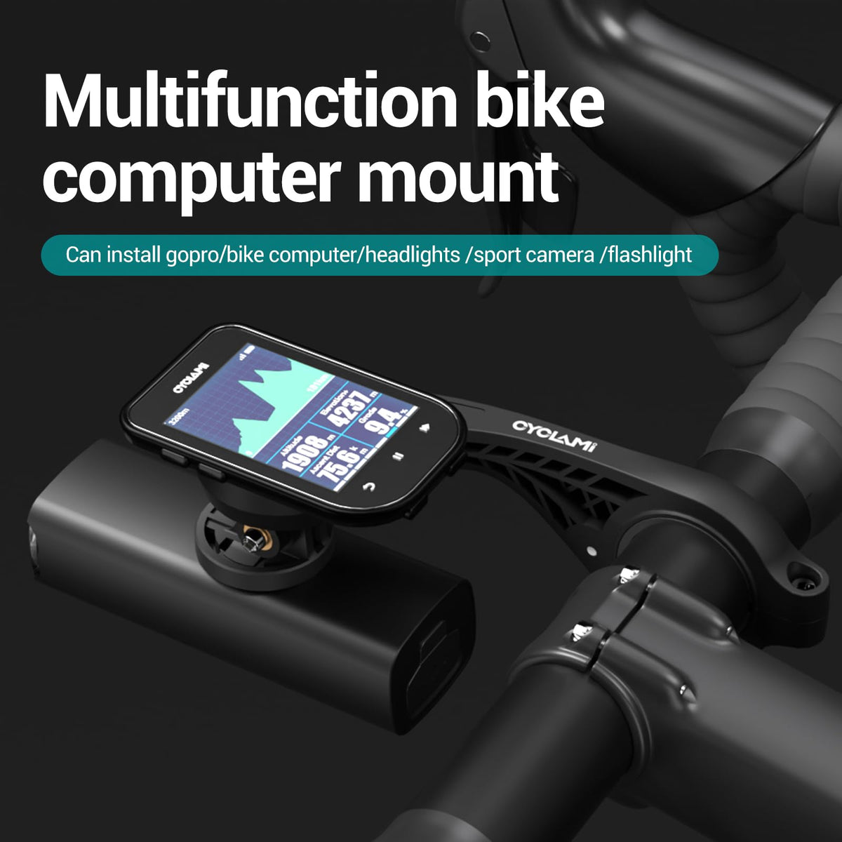 CYCLAMI Out-Front Bike Computer Mount for Garmin Edge GPS
