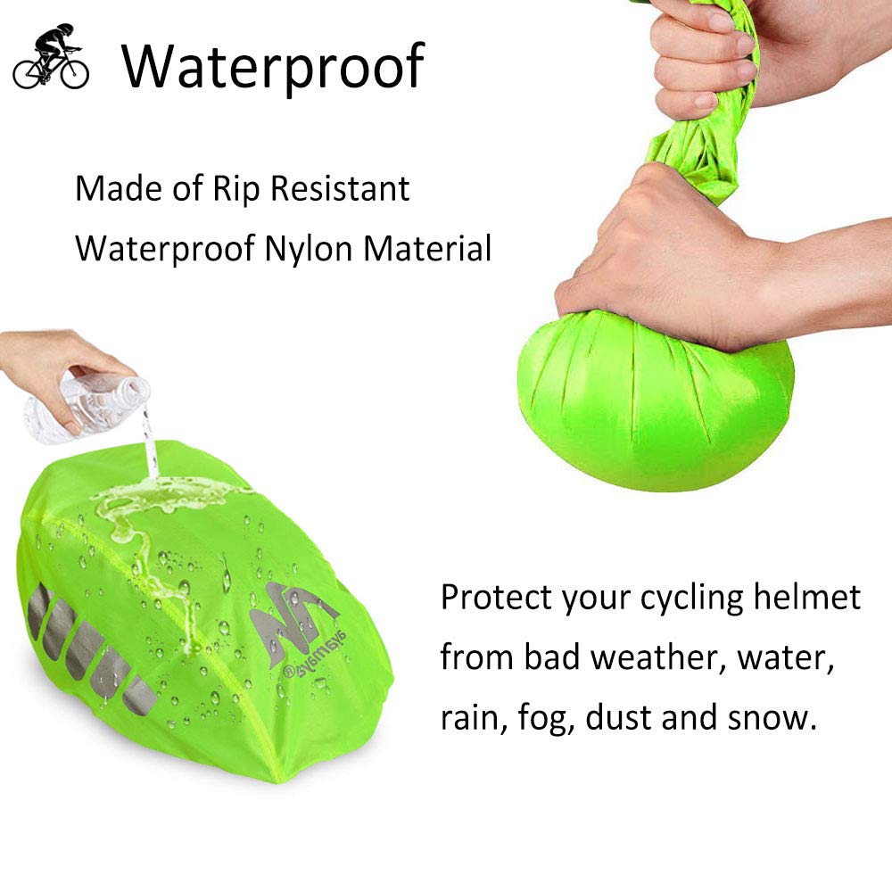 AYAMAYA Waterproof Bike Helmet Rain Cover with Reflective Strip