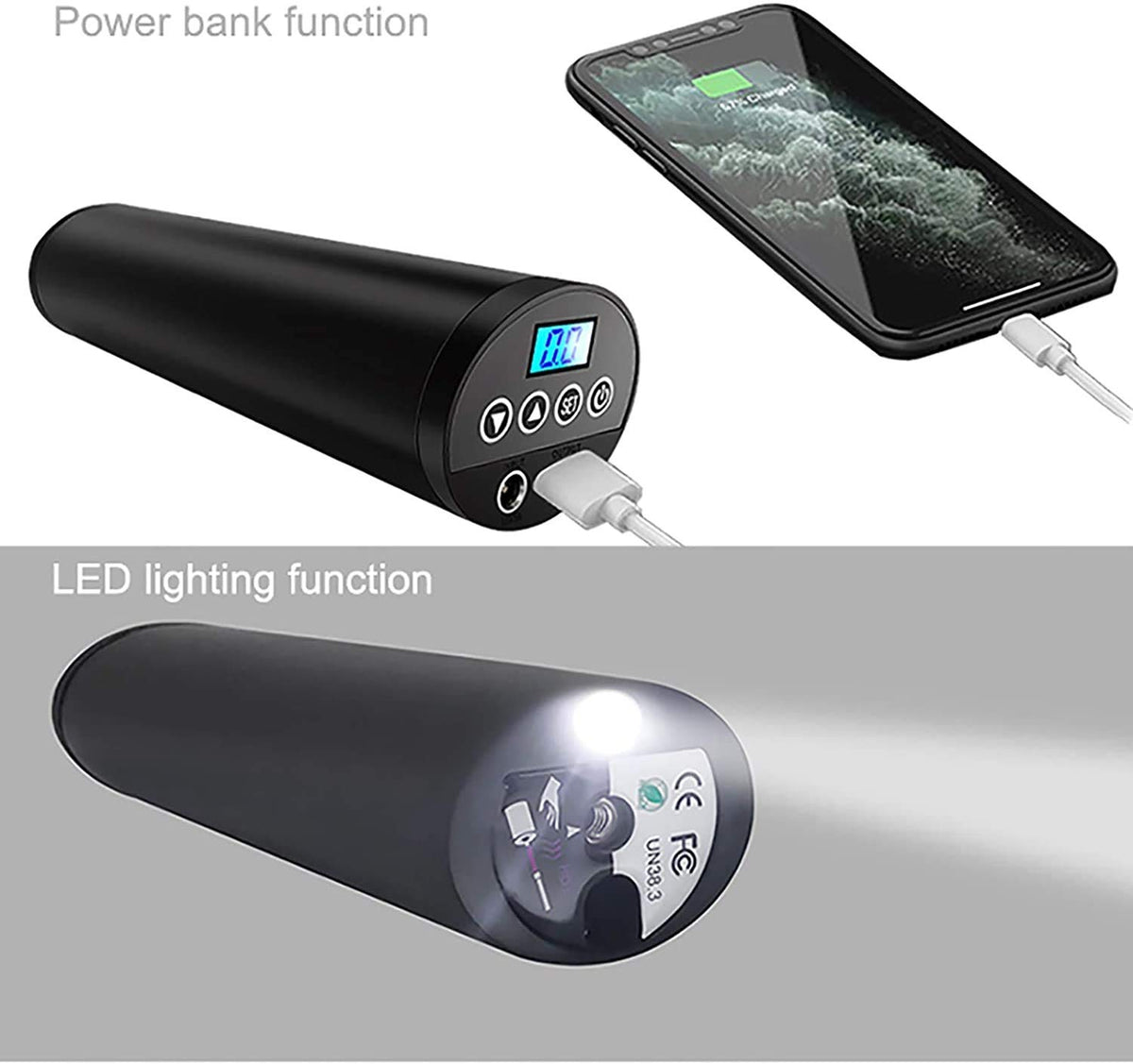 HeiDD Portable Digital Tire Inflator for Cars and Bikes