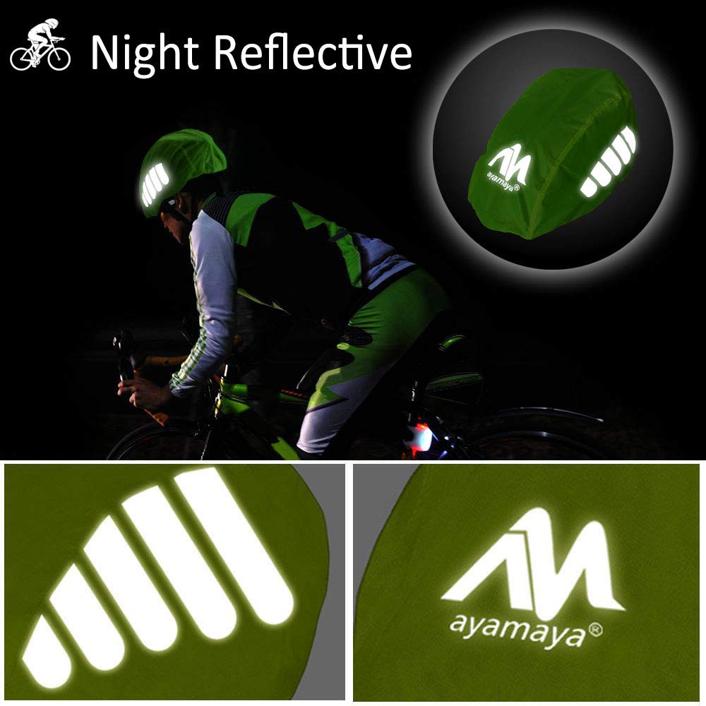 AYAMAYA Waterproof Bike Helmet Rain Cover with Reflective Strip