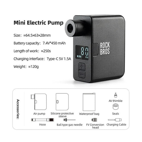 120 PSI Rechargeable Mini Handheld Bike Tire Pump