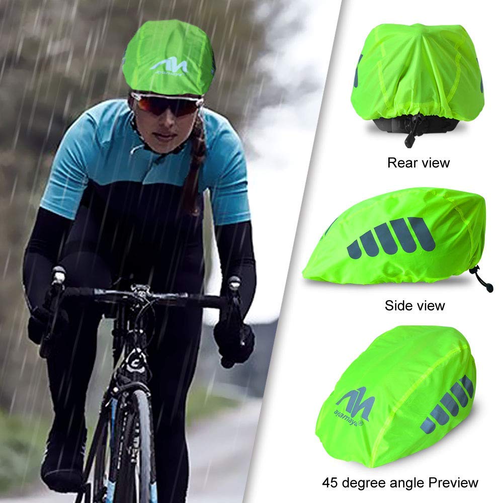 AYAMAYA Waterproof Bike Helmet Rain Cover with Reflective Strip