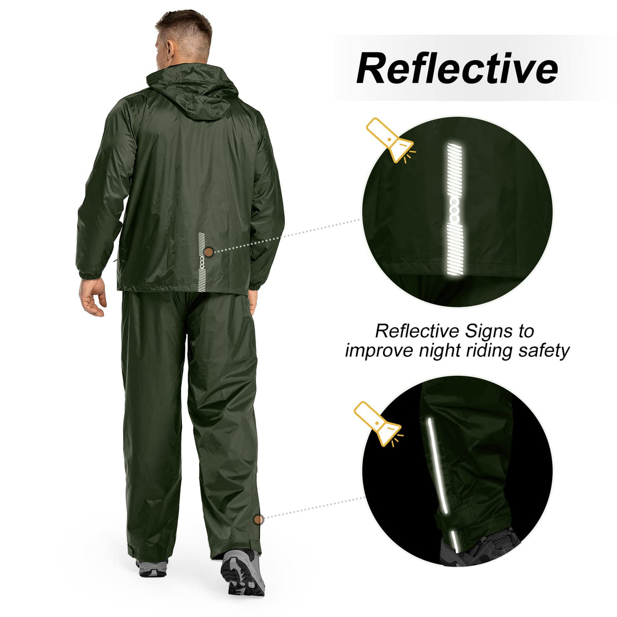 33,000ft Men's Lightweight Packable Waterproof Rain Suit