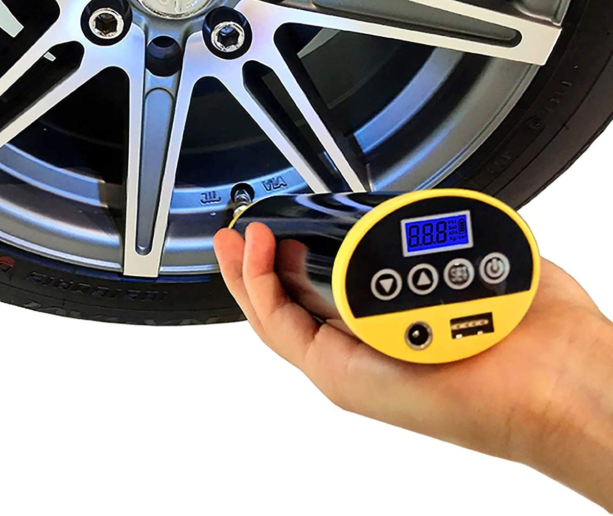 HeiDD Portable Digital Tire Inflator for Cars and Bikes