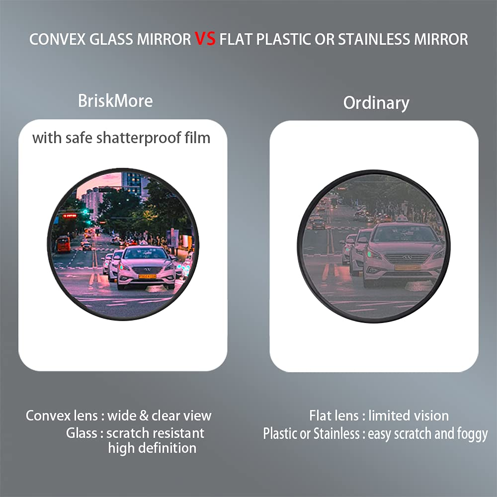 BriskMore HD Convex Glass Handlebar End Bike Rearview Mirror