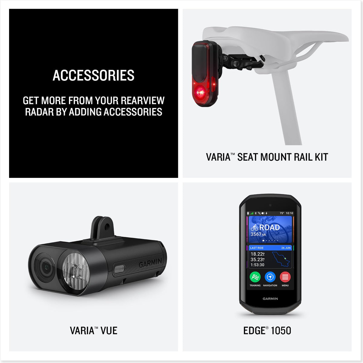 Garmin Varia RearVue 820 Cycling Rearview Radar and Tail Light