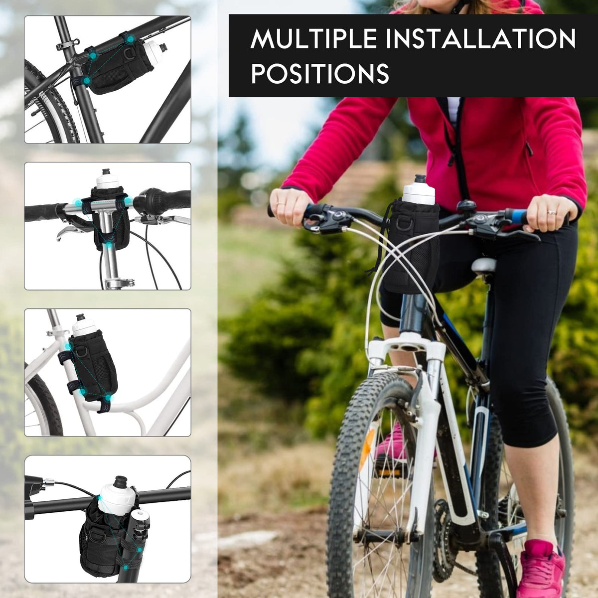 WUVOP Handlebar-Mounted Bike Cup and Water Bottle Holder