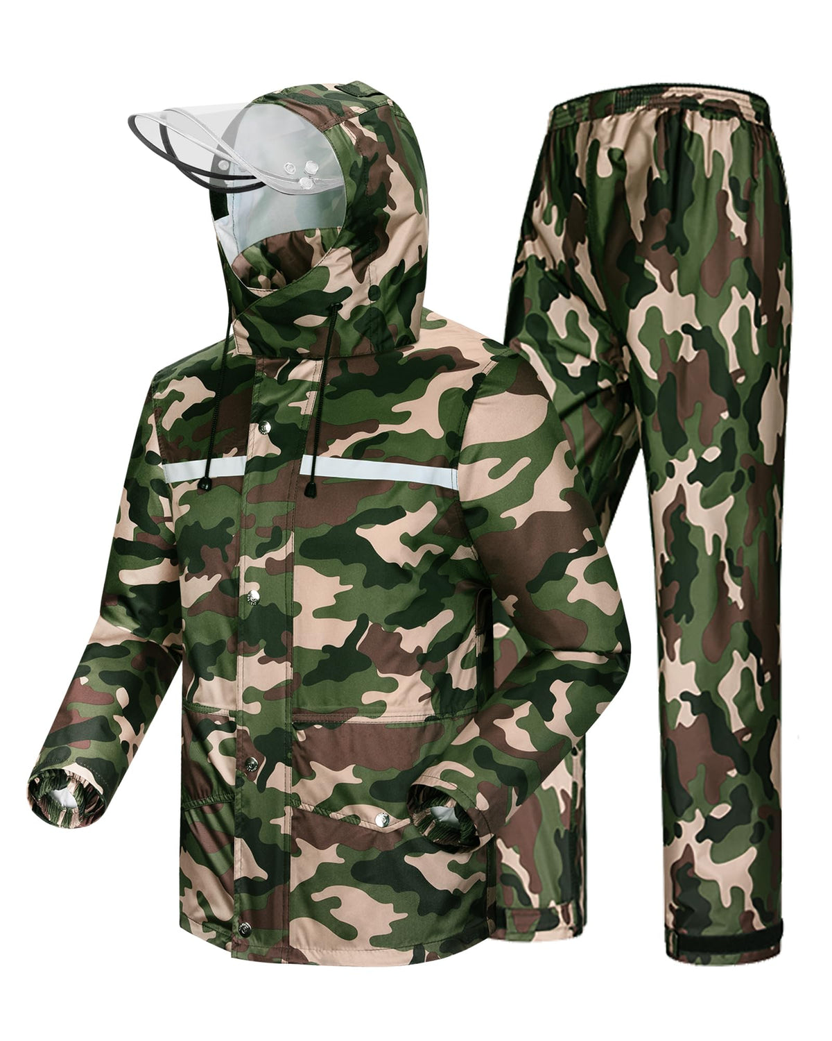 iCreek Unisex Hi-Vis Waterproof Reflective Rain Suit