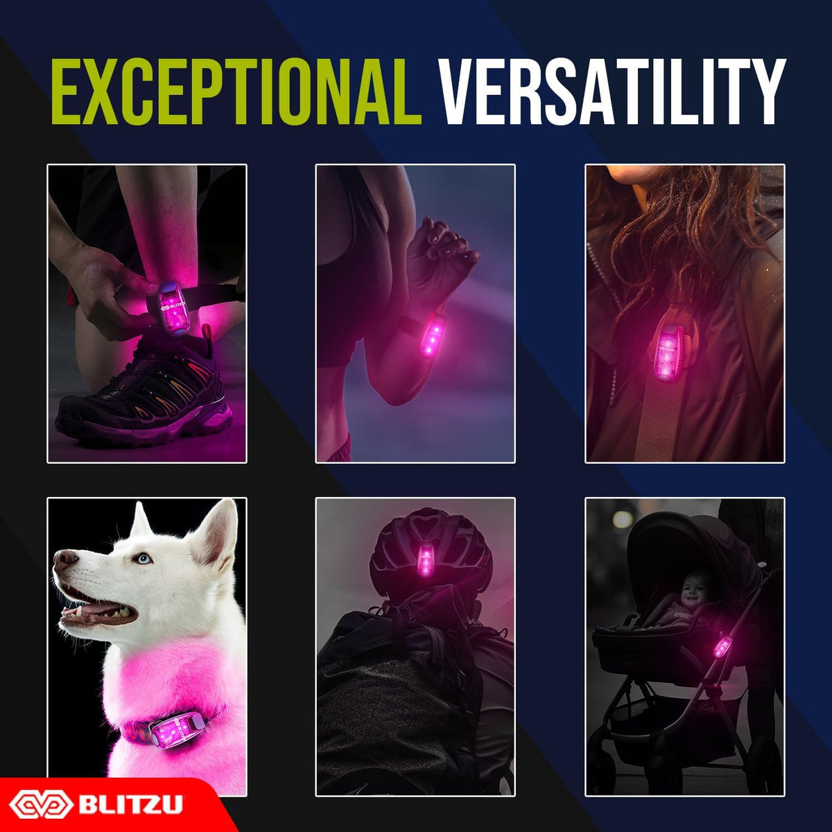 4-Pack Clip-On LED Safety Strobe Lights for High Visibility
