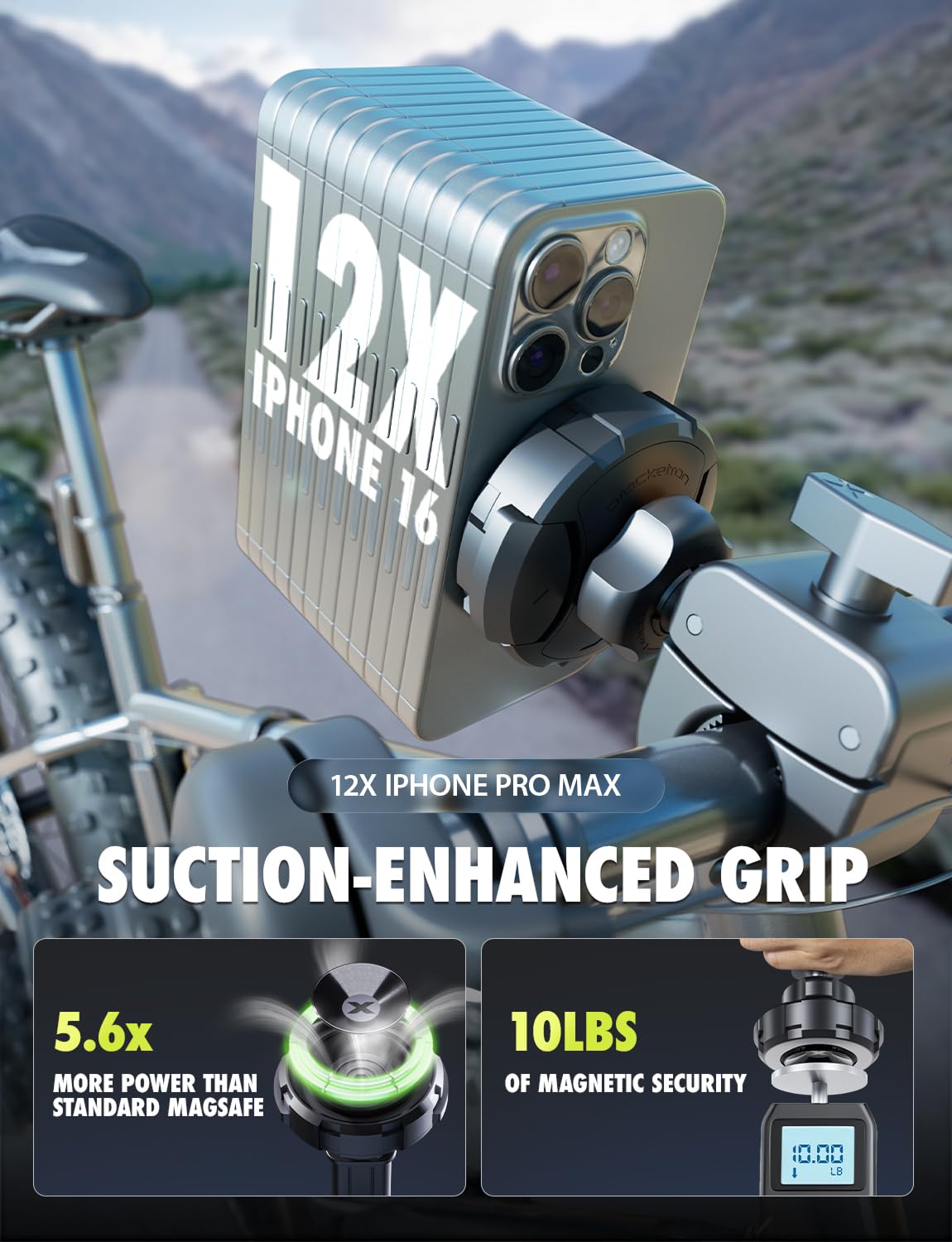 Bracketron MagAlign MAX MagSafe Magnetic Bike Phone Mount