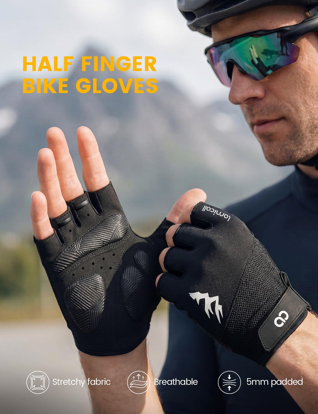 Lamicall Breathable Anti-Slip Padded Cycling Gloves for Men & Women