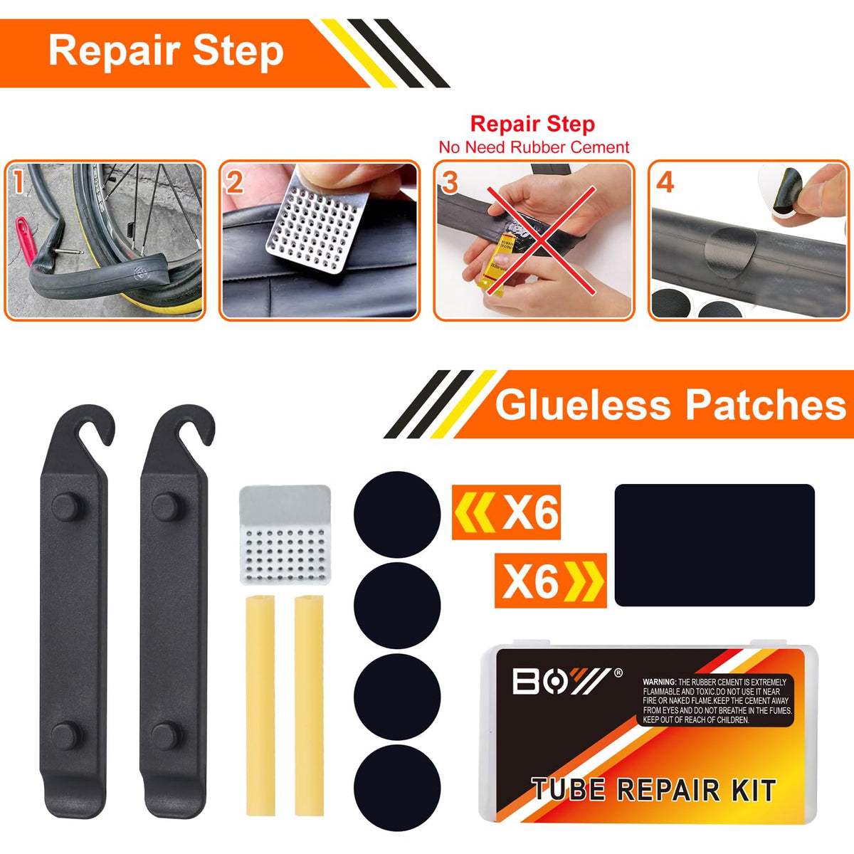 Portable Bicycle Repair Tool Kit with Tire Pump and Bag