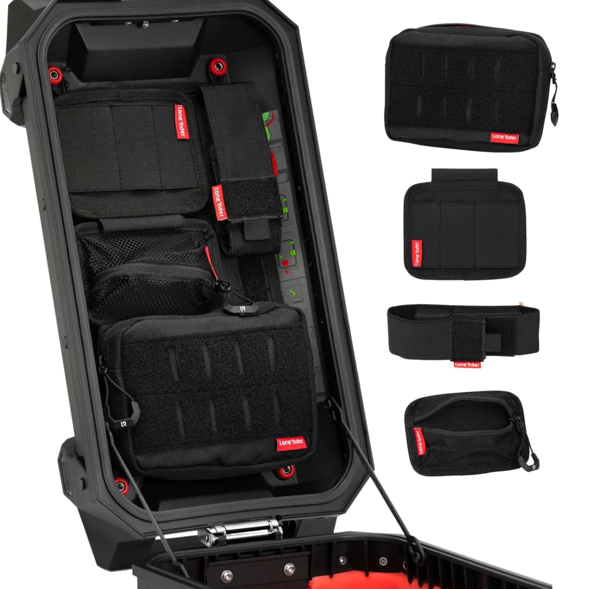 Lone Rider Motorcycle Pannier Set with 42L Top Case