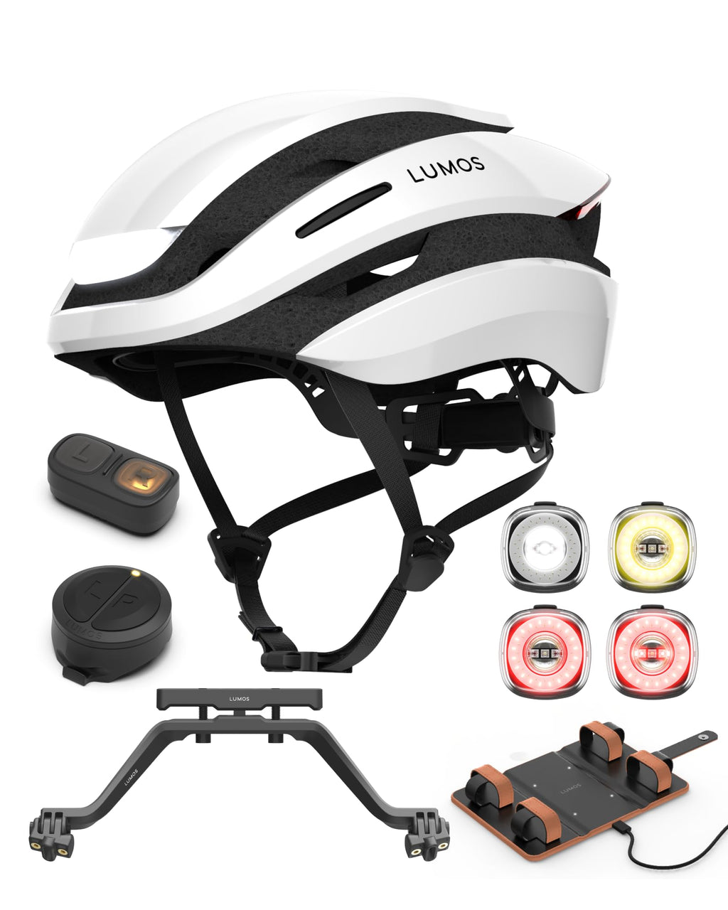 Lumos Ultra Helmet & Firefly 4-Pack Bike Light Bundle