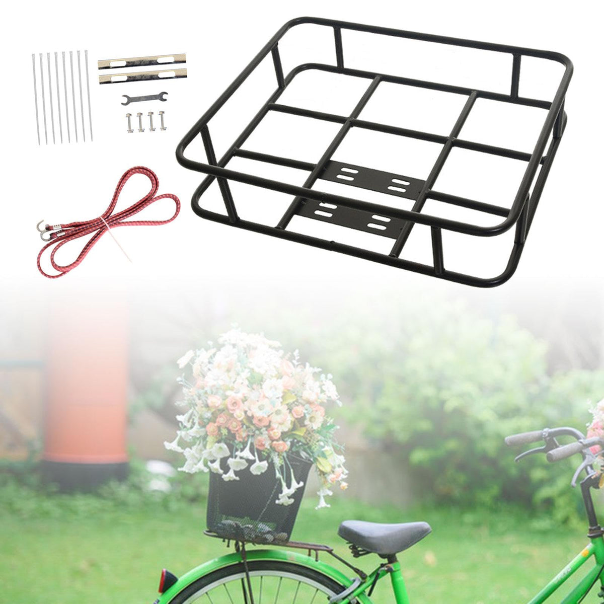 kowaku Detachable Iron Front and Rear Bike Cargo Basket
