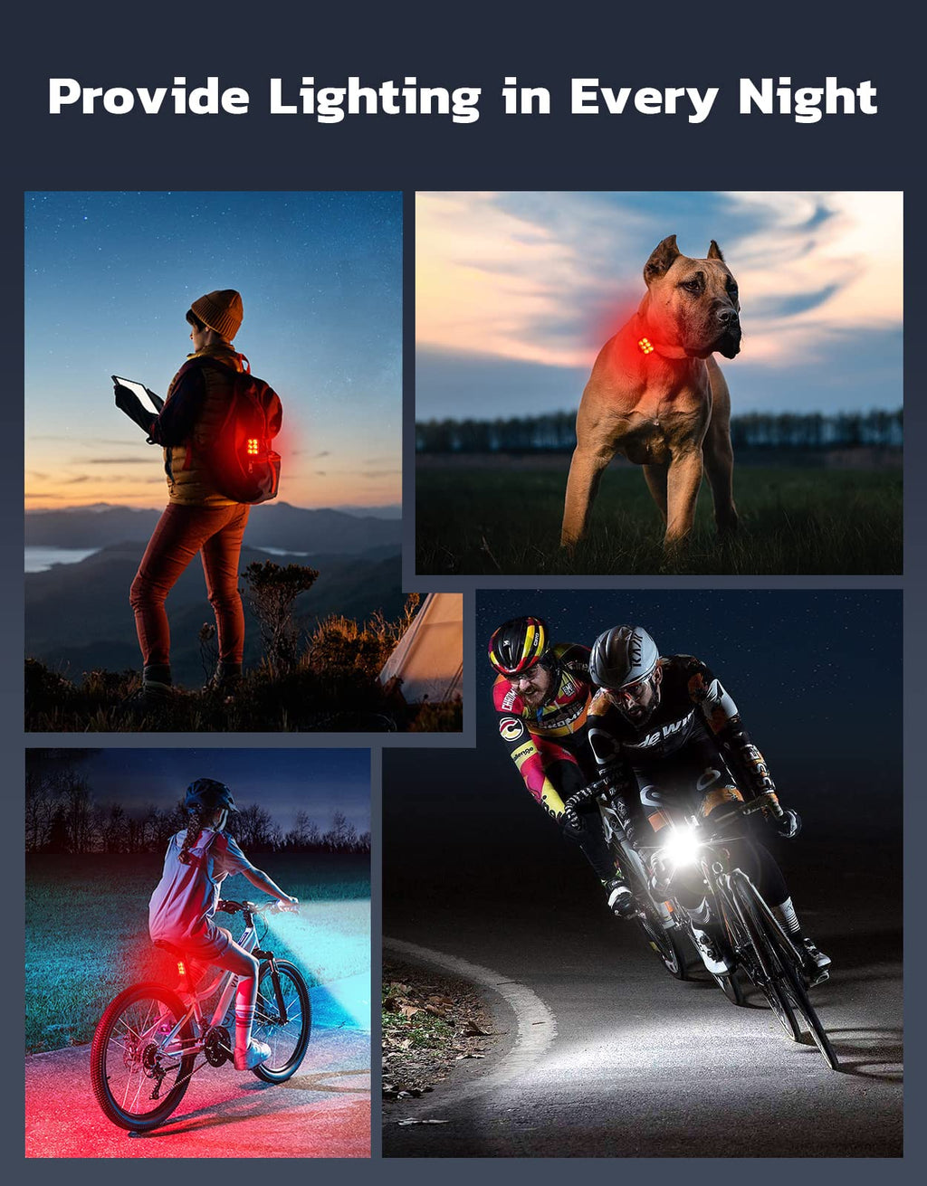 Zewdov USB Rechargeable Front and Rear Bike Light Set