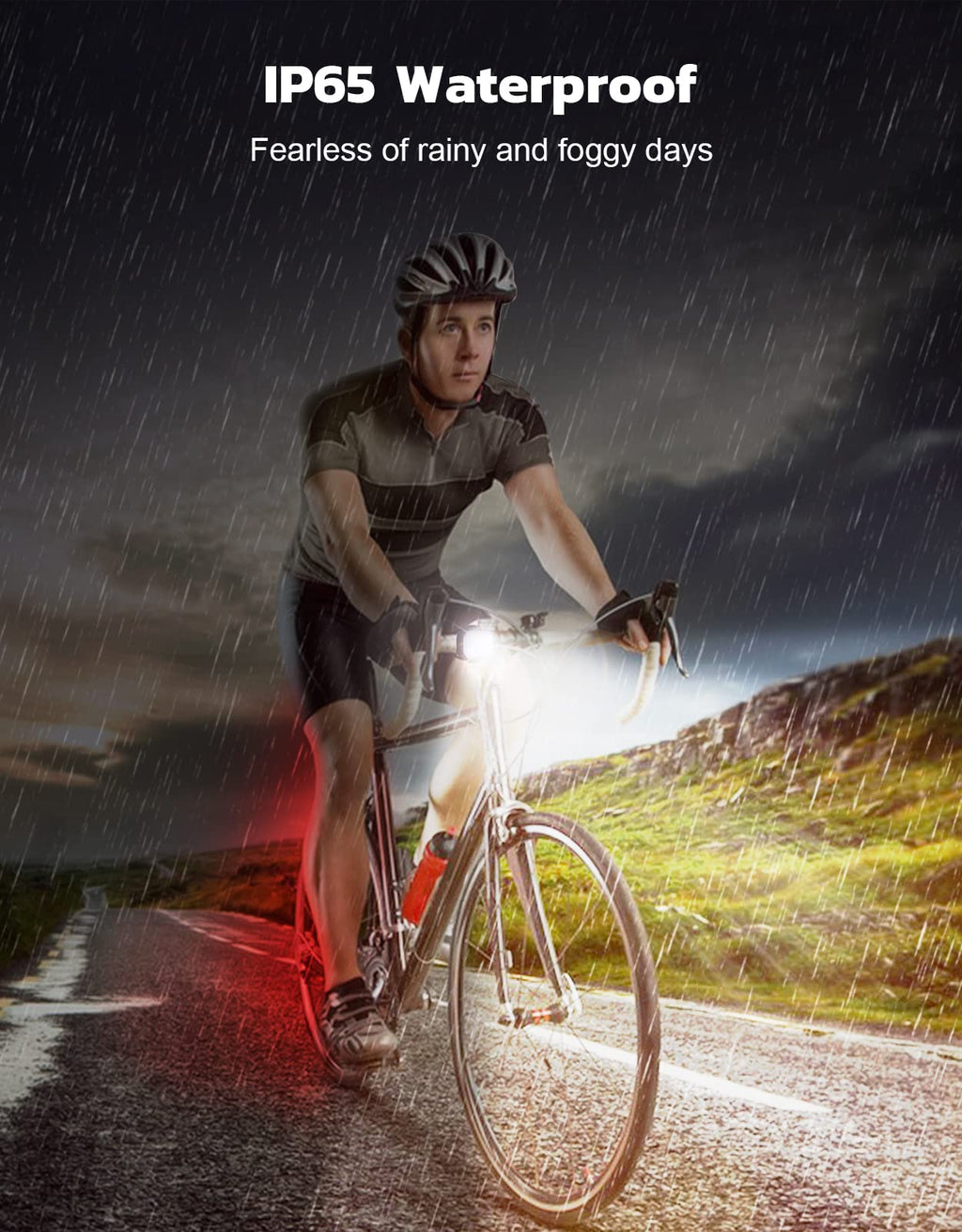 Zewdov USB Rechargeable Front and Rear Bike Light Set