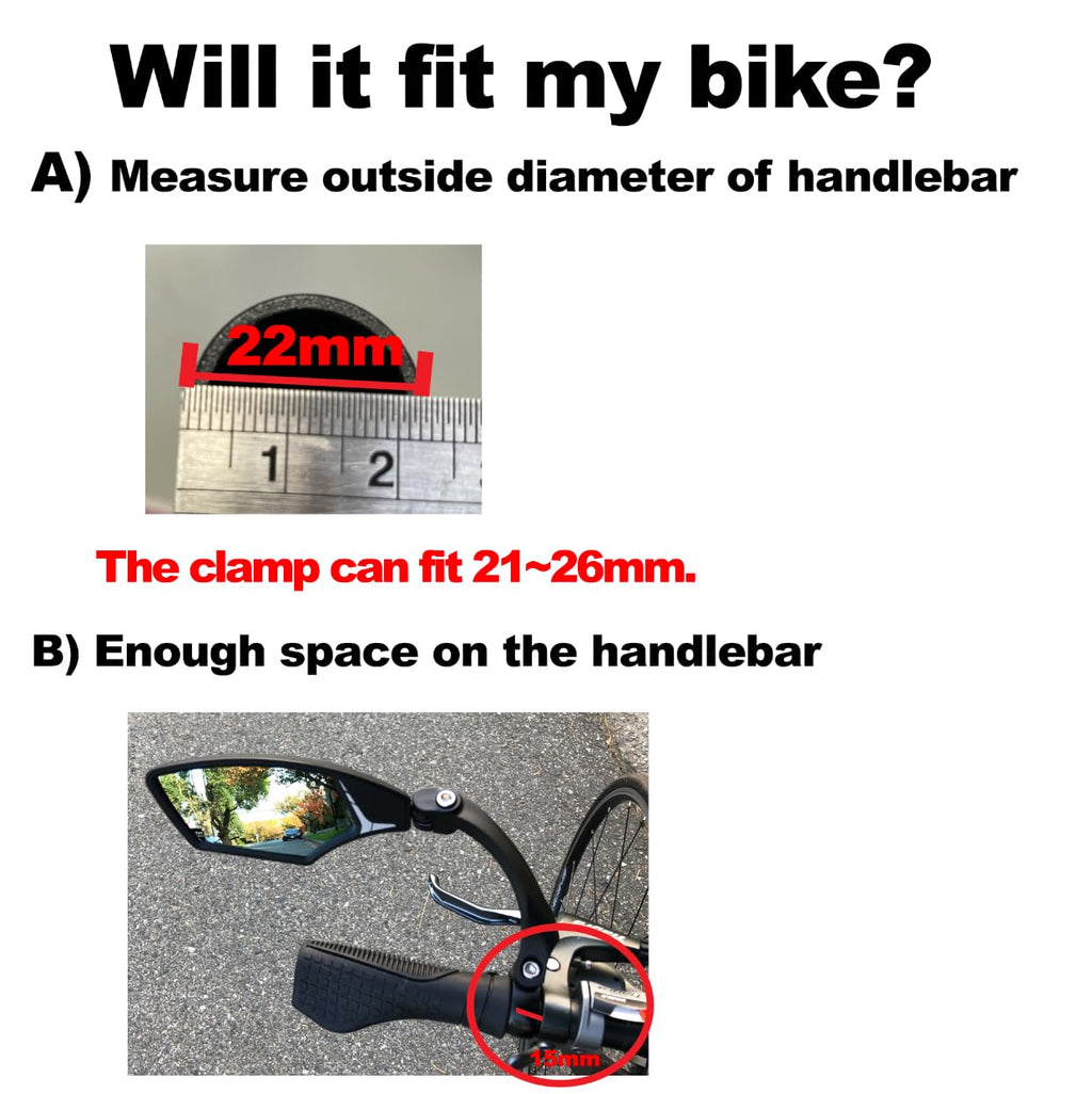 Hafny HF-MR095 Adjustable Wide-Angle HD Glass Bike Mirror